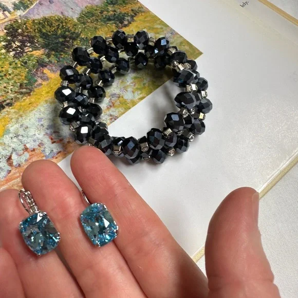 3/50$Bracelet + earrings with blue stone - Picture 2 of 14